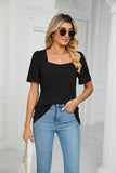 SOLID COLOR SHORT SLEEVE LOOSE T-SHIRT