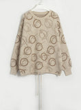 CLASSY LOOSE ROUND NECK PRINTED CASUAL SWEATER