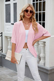 SOLID COLOR MEDIUM SLEEVE KNITTED JACKET