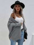 FASHION ROUND NECK KNIT CARDIGAN LOOSE SWEATER