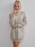 CLASSY LONG SLEEVE KNITTED SWEATER DRESS