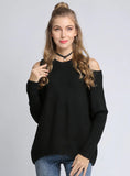 FASHION SOLID COLOR ROUND NECK LOOSE PULLOVER SWEATER