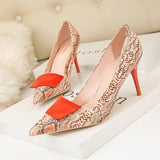 SERPENTINE POINTED THIN HEELS HIGH HEELS