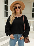 CLASSY LONG SLEEVE ROUND NECK KNITTED LOOSE SWEATER