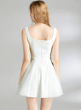 MESH FLUFFY SLING SHORT DRESS