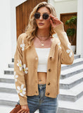 FASHION AUTUMN AND WINTER LOOSE CARDIGAN PRINT SWEATER