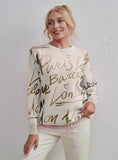 STYLISH FASHION LETTER KNITTED SWEATER