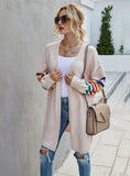 Spliced Loose Sweater Coat