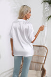 SUIT COLLAR SATIN SHORT SLEEVE SHIRT