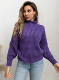 FASHION HIGH-NECKED PULLOVER LOOSE SOLID COLOR SWEATER