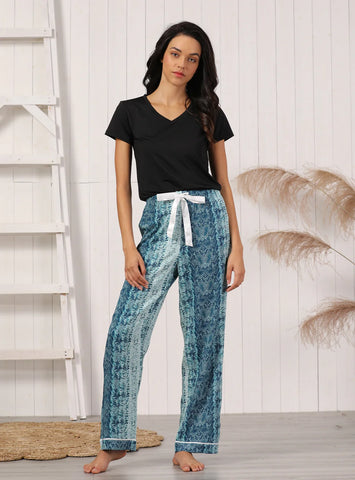 FASHION WOMEN'S SUMMER SHORT SLEEVE PANTS PAJAMAS SUIT