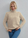 FASHION PURE COLOR SIMPLE FASHION TURTLE NECK SWEATER