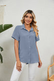 CASUAL LOOSE SHORT-SLEEVED V-NECK SHIRT