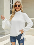 CLASSY LONG SLEEVE KNIT LOOSE PULLOVER TURTLE NECK SWEATER