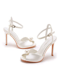 SATIN FISHMOUTH HIGH-HEELED SANDALS