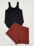 FASHION SUMMER SUSPENDER VEST SHORTS SUIT