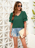 LOOSE LEISURE HOLIDAY V-NECK T-SHIRT