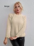 STYLISH SOLID COLOR VERSATILE TOP ROUND NECK SWEATER