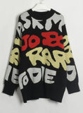 FASHION LOOSE LETTER ROUND NECK SWEATER