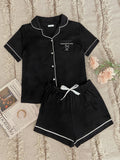 FASHION SHORT SLEEVE SHIRT SHORTS SUMMER PAJAMAS