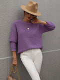 FASHION WOMEN ROUND NECK LOOSE SWEATER