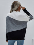 FASHION LOOSE ROUND NECK STRIPED SWEATER