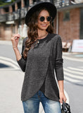 FALL/WINTER KNITWEAR CREWNECK SPLIT TOP