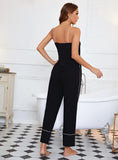 FASHION SUMMER SUSPENDERS HOME PAJAMAS SUIT
