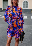 WOMEN PRINTED LONG-SLEEVED DRESS