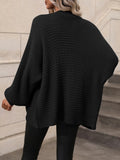 CLASSY SOLID COLOR KNITTED CARDIGAN LOOSE SWEATER