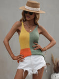 FASHION LOOSE HALTER TOP STITCHING SWEATER
