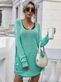 FASHION ROUND NECK SOLID COLOR PULLOVER LOOSE SWEATER