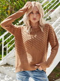 CASUAL ROUND NECK PULLOVER SOLID COLOR SWEATER