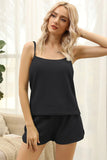 SEXY SOLID COLOR SUSPENDER SUIT TOP+SHORTS