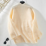 Solid Color Pocket Casual Loose Long Sleeve Sweater Coat