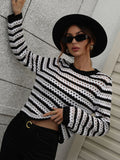 FASHION WOMEN STRIPED PULLOVER SWEATER