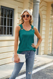 SOLID COLOR SLEEVELESS VEST METAL RING TOP