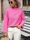 FASHION LOOSE NINE-POINT SLEEVE SOLID COLOR SWEATER