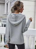 CLASSY LEISURE HOODED PULLOVER SINGLE-BREASTED SWEATER