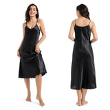 MID-LENGTH SLIM V-NECK SUSPENDER PAJAMAS