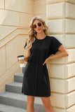 ROUND NECK SHORT SLEEVE LOOSE DRESS