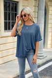 ROUND NECK LOOSE SHORT SLEEVE T-SHIRT TOP