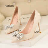 PEARL BOW THIN HIGH HEELS SHOES
