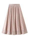 POLKA DOT PLEATED HIGH WAIST CHIFFON PLEATED SKIRT