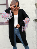 FASHION FRINGED LONG SLEEVE KNITTED SWEATER