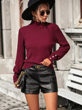 STYLISH WOMEN TURTLENECK BEADED SWEATER