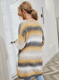 Rainbow Tie-dyed Long Sweater Coat