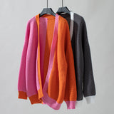 Casual Loose Long-sleeved Color Matching Sweater