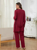 FASHION SLING WAFFLE STRAP LONG SLEEVE PAJAMA PANTS SET
