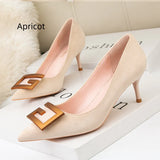 HEEL SUEDE POINTED HIGH-HEELED SHOES
